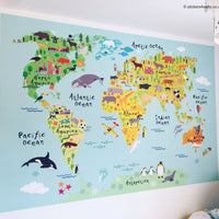 Half Price Nearly Perfect Kids World Map Wall Sticker