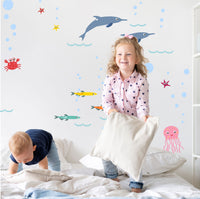 
              Dolphin Themed Fabric Wall Stickers Extension Pack - Reusable
            