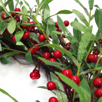 
              60cm (24 inches) Large Luxury Christmas Mistletoe Leaf and Red Berry Floristry Wreath
            