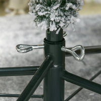 HOMCOM 4.5ft Artificial Flocked Christmas Tree with LED Lights, Snow Branches