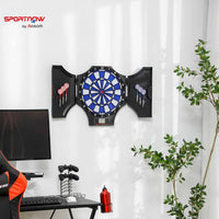 SPORTNOW Electronic Dart Board Set with Cabinet 31 Games for 8 Players