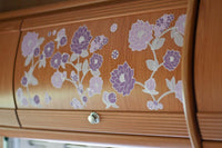 
              Retro Purple Flowers Fabric Wall Stickers - Reusable
            