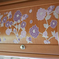 Retro Purple Flowers Fabric Wall Stickers - Reusable