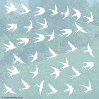 
              White Swallow Window Cling Stickers - Reusable
            