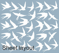 
              White Swallow Window Cling Stickers - Reusable
            