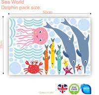 
              Dolphin Themed Fabric Wall Stickers Extension Pack - Reusable
            