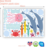 Dolphin Themed Fabric Wall Stickers Extension Pack - Reusable