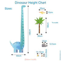 
              Big Blue Dinosaur Height Chart Wall Sticker - Reusable
            