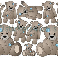 Now On Sale Tatty Teddy style Fabric Wall Stickers - Reusable