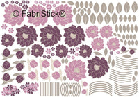 
              Retro Purple Flowers Fabric Wall Stickers - Reusable
            