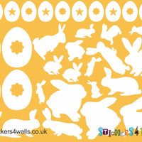 Rabbit and Egg Easter Themed Window Decorations