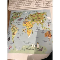 Small cheap world map wall sticker 31cm x 31cm Bespoke Square Print