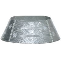 
              HOMCOM 66cm Christmas Tree Collar with Hollow Snowflake Patterns Silver
            