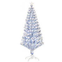 
              Artificial Fibre Christmas Tree Seasonal Deco 21 LED Easy Store 5FT White Blue
            