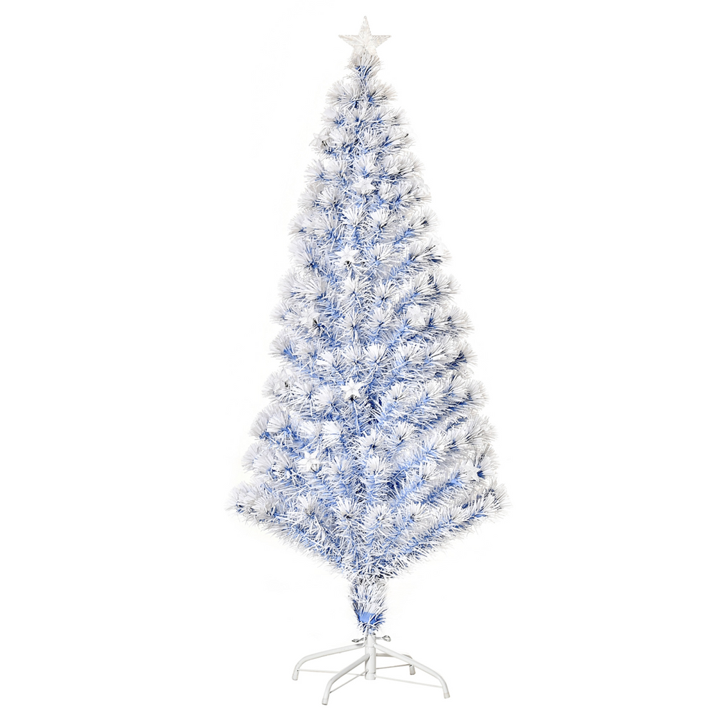 Artificial Fibre Christmas Tree Seasonal Deco 21 LED Easy Store 5FT White Blue