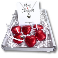 
              Merry Christmas Mini Gift Hamper with Silver Heart Necklace
            