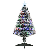 
              3ft Artificial Prelit Christmas Tree Snow Tree LED Fiber Optics Green White
            