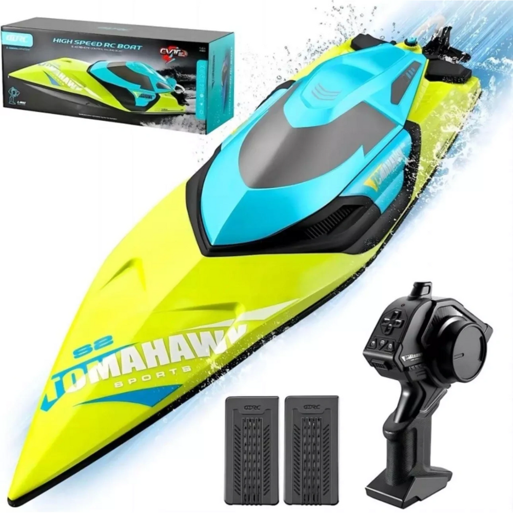 S2 High Speed RC Boats with LED Lights & 2 Batteries, 30+ mph Remote Control Boat for Pools and Lakes,2 Batteries Toys Gifts For Boys Girls