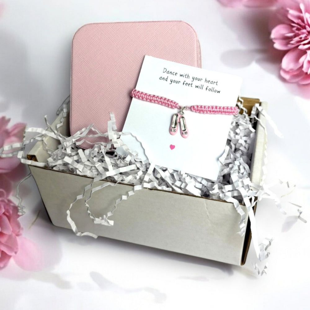 Ballet Shoes Friendship Bracelet & Jewellery Box Gift Hamper | Girls Birthday | Gift For A Dancer | Dance Gifts | Girls Christmas Present UK