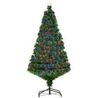 
              Pre-Lit Fibre Optic Artificial Christmas Tree Tree Topper Multi-Colour 5ft
            