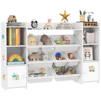 AIYAPLAY Kids Toy Storage Organiser with 8 Removable Storage Bins, White