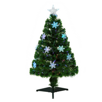 
              3FT Green Fibre Optic Artificial Christmas Tree LED Snowflakes Fireproofing
            