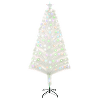 5 Feet Prelit Artificial Christmas Tree with Fiber Optic LED Light White