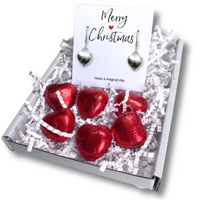 
              Merry Christmas Mini Gift Hamper with Silver Heart Earrings
            