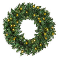 
              55CM Pre-lit Christmas Wreath 50 Warm White LED Ideal Xmas Artificial Door Deco
            