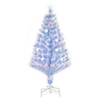 
              Artificial Fibre Christmas Tree Seasonal Deco 16 LED Easy Store 4FT White Blue
            