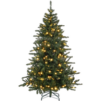 
              HOMCOM 6ft Artificial Christmas Tree with Warm White LED Light, Metal Base
            