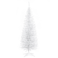 HOMCOM 5FT Pencil Slim Artificial Christmas Tree with Study Stand Tips White
