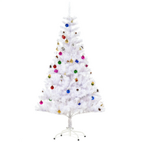 
              5ft Snow Artificial Christmas Tree Metal Stand Elegant Faux White
            