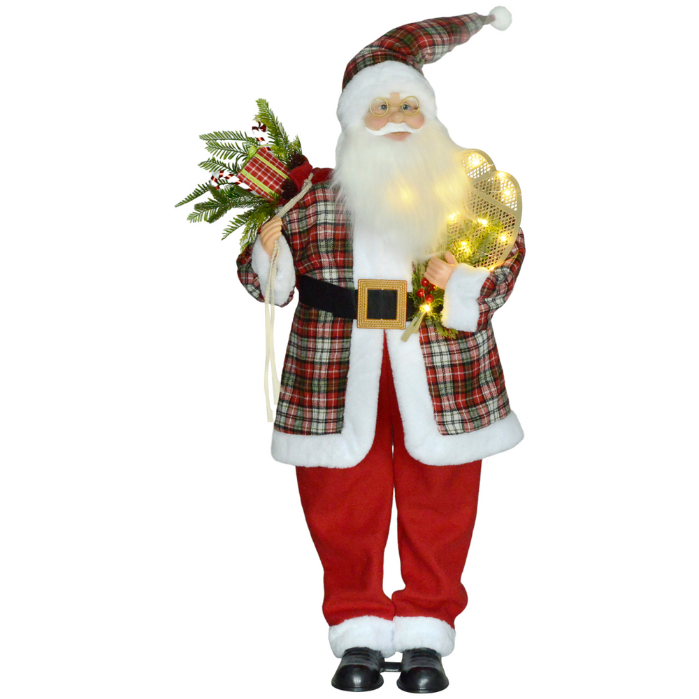 HOMCOM 133cm Animated Santa Claus w/ Sound Activated Festive Music for Party