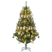 
              HOMCOM 6ft Artificial Christmas Tree with LED Lights, Decoration, Auto Open
            