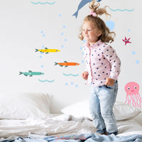 
              Dolphin Themed Fabric Wall Stickers Extension Pack - Reusable
            