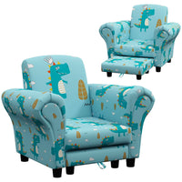 AIYAPLAY 2 Piece Kids Sofa Set with Dinosaur Design, for Nursery, Blue