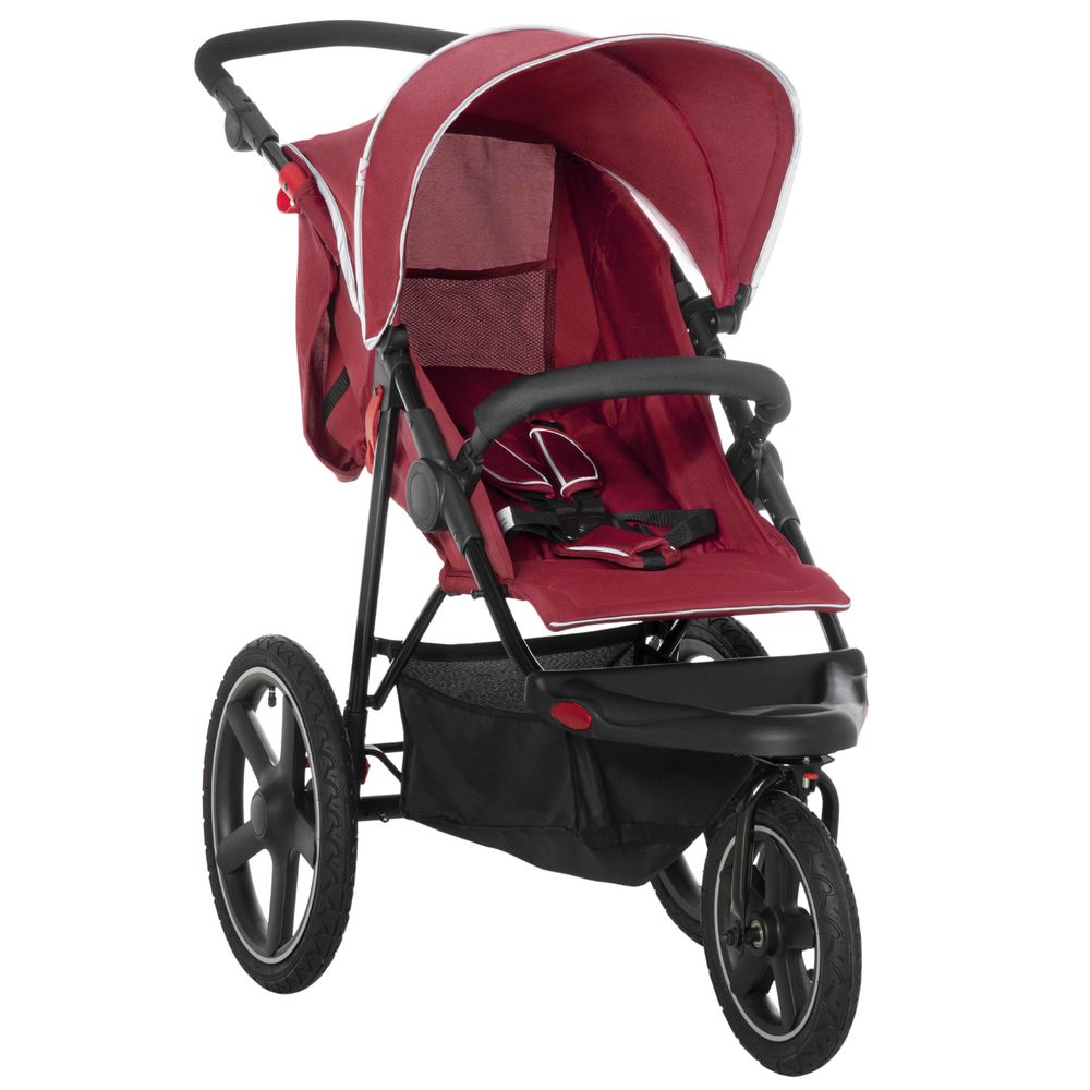 HOMCOM Lightwieght Pushchair with Reclining Backrest From Birth to 3 Years Red