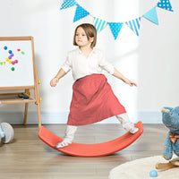 ZONEKIZ Balance Board Kids Wobble Board Stepping Stone Montessori Toy 3-6 Years RED