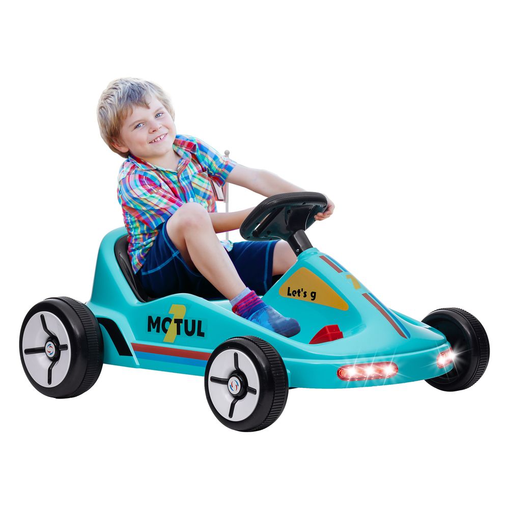 AIYAPLAY 6V Electric Go Kart w/ Music, Light, Horn, for 3-5 Years