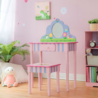 
              Fantasy Fields Childrens Play Wooden Vanity Table Stool Set & Mirror TD-13245A
            