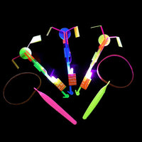 
              100pcs Amazing Light Toy Arrow Rocket Helicopter Flying Toy LED Light Toys Party Fun Gift Rubber Band Catapult
            