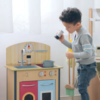 
              Teamson Kids Wooden Little Chef Play Kitchen Porto Wooden Playset with Accessories BROWN
            