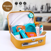 
              SOKA Wooden Pet Hospital Pretend Playset Vet Doctor Toy Kit Carry Case Kids 3+ Years
            