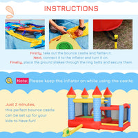 
              Outsunny Bouncy Castle with Slide Pool 4 in 1 composition with Blower
            