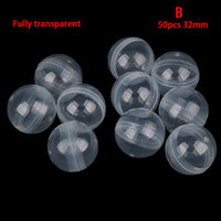 
              50pc Mini 28/32MM Clear Transparency Plastic Capsule Toy Surprise Ball Tiny Container Making Things Model Gashapon toy Random
            