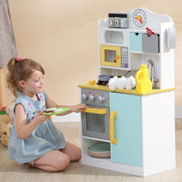 Teamson Kids Little Chef Florence Wooden Toy Kitchen with 5 Role Play Accessories TD-11708AR