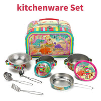 SOKA Dinosaur Kids Kitchen Set Toy Pots and Pans Set Toy Kitchen Accessories