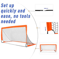 HOMCOM Football Soccer Goal Folding Outdoor with All Weather Net Kids Adults 6x3 Ft