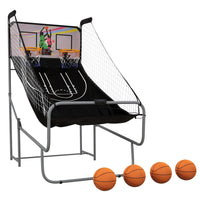 Basketball Arcade Game with Double Hoops and Electronic Scorer